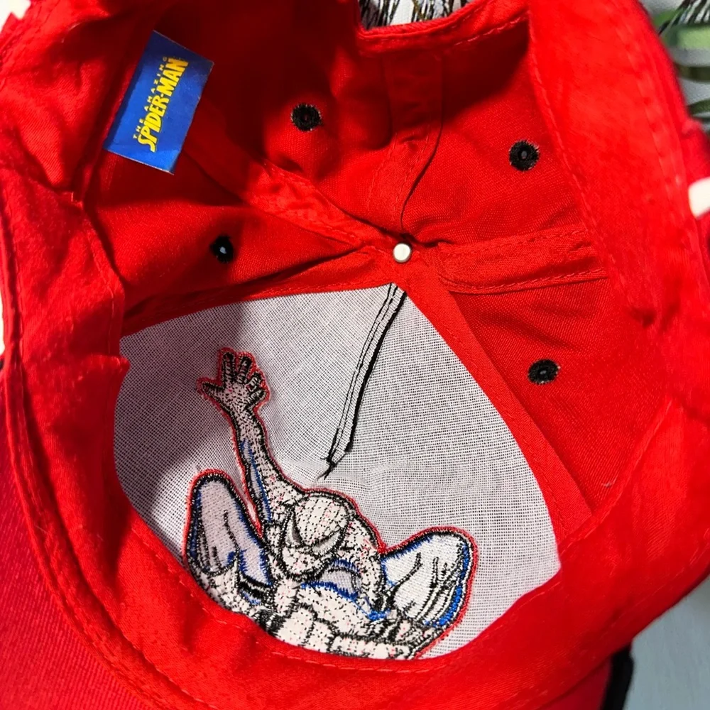 Spiderman Black and Red Adjustable Cap Unisex Kids Youth Hat EUC Strapback - Picture 9 of 10